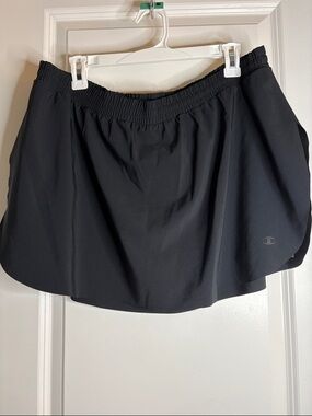 Champion Black Athletic Shorts with Logo and side splits